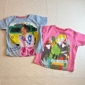 Piccolina Kids Bundle Pink Blue Graphic Crewneck Short Sleeve T-Shirt Size 2T